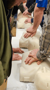 On-site group CPR and First Aid training